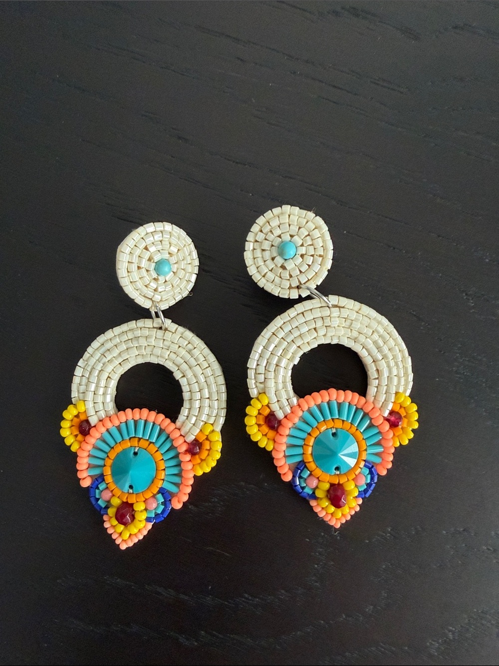 Beaded statement earrings